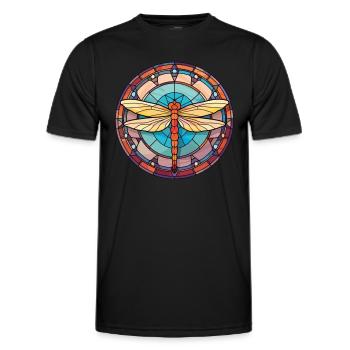Libelle bunte Aquarell-Tier-Illustration - Männer Funktions-T-Shirt - Schwarz - Vorne - AI Model Male 178 dark (178cm)