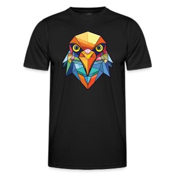 Cuckoo Colorful Watercolor Animal Pet Illustration - Men's Functional T-Shirt - black - Front - AI Model Male 178 dark (178cm)