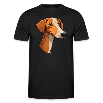Lurcher Hunderasse Cartoon Kawaii Illustration - Männer Funktions-T-Shirt - Schwarz - Vorne - AI Model Male 178 dark (178cm)