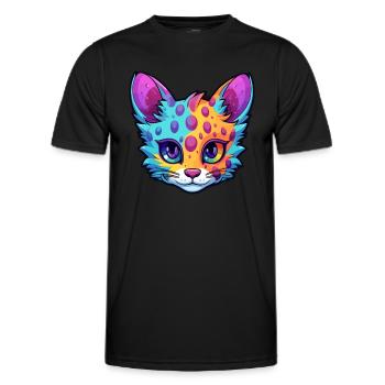 Australien brume chat aquarelle dessin animé Kawaii - T-shirt sport Homme - noir - Devant - AI Model Male 178 dark (178cm)