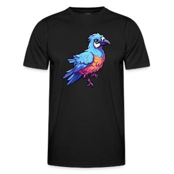 Geai bleu coloré aquarelle dessin animé Kawaii Animal - T-shirt sport Homme - noir - Devant - AI Model Male 178 dark (178cm)