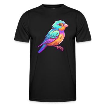 Sperling Buntes Aquarell Cartoon Kawaii Tier - Männer Funktions-T-Shirt - Schwarz - Vorne - AI Model Male 178 dark (178cm)