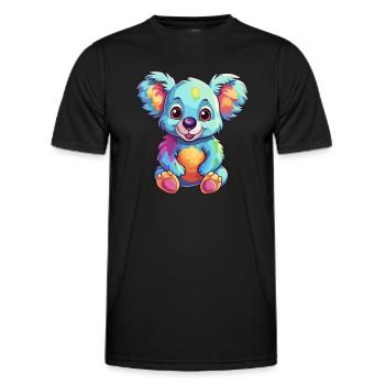 Koala Buntes Aquarell Cartoon Kawaii Tier - Männer Funktions-T-Shirt - Schwarz - Vorne - AI Model Male 178 dark (178cm)
