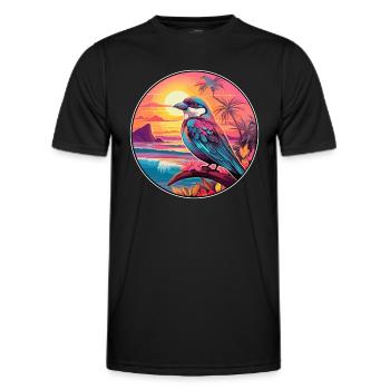 Sperling Buntes Aquarell Cartoon Kawaii Tier - Männer Funktions-T-Shirt - Schwarz - Vorne - AI Model Male 178 dark (178cm)