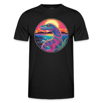 Kobra Buntes Aquarell Cartoon Kawaii Tier - Männer Funktions-T-Shirt - Schwarz - Vorne - AI Model Male 178 dark (178cm)