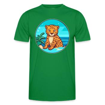 Jaguar aquarelle dessin animé Kawaii Clipart Animal - T-shirt sport Homme - vert - Devant - AI Model Male 178 dark (178cm)