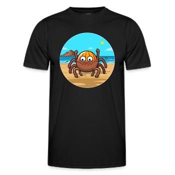 Spinne Aquarell Cartoon Kawaii Clipart Tier - Männer Funktions-T-Shirt - Schwarz - Vorne - AI Model Male 178 dark (178cm)