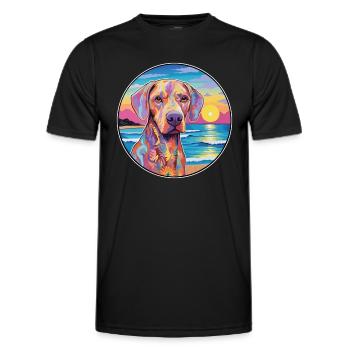 Braque Saint Germain Race De Chien Coloré Cartoon Wa - T-shirt sport Homme - noir - Devant - AI Model Male 178 dark (178cm)