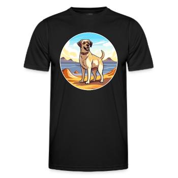 Anatolian Shepherd Dog Breed Cartoon Kawaii Dog - Men's Functional T-Shirt - black - Front - AI Model Male 178 dark (178cm)