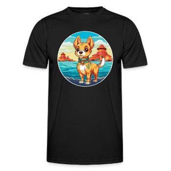 Chinesische kaiserliche hunderasse cartoon kawaii clipart - Männer Funktions-T-Shirt - Schwarz - Vorne - AI Model Male 178 dark (178cm)