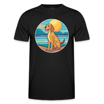 Braque Saint Germain race de chien dessin animé Kawaii chien - T-shirt sport Homme - noir - Devant - AI Model Male 178 dark (178cm)