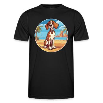 Slovensky Cuvac Hund Rasse Cartoon Kawaii Clipart - Männer Funktions-T-Shirt - Schwarz - Vorne - AI Model Male 178 dark (178cm)