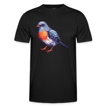 Cuckoo Colorful Watercolor Cartoon Kawaii Animal - Men's Functional T-Shirt - black - Front - AI Model Male 178 dark (178cm)