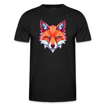 Fuchs Buntes Aquarell Cartoon Kawaii Tier - Männer Funktions-T-Shirt - Schwarz - Vorne - AI Model Male 178 dark (178cm)