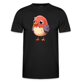 Kuckuck niedliche Karikatur Kawaii Aquarell Tier Haustier - Männer Funktions-T-Shirt - Schwarz - Vorne - AI Model Male 178 dark (178cm)