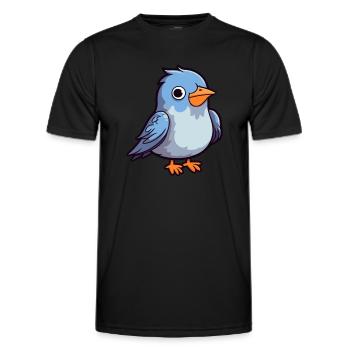Kuckuck niedliche Karikatur Kawaii Aquarell Tier Haustier - Männer Funktions-T-Shirt - Schwarz - Vorne - AI Model Male 178 dark (178cm)