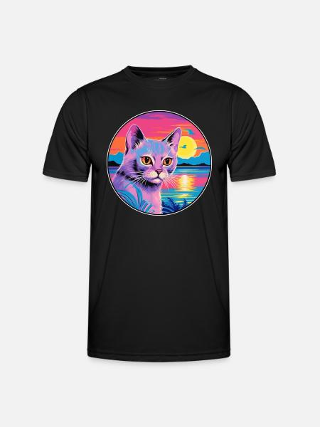 Korat Cat Breed Akvarel tegneserie Kawaii Pet - Funktionsshirt til herrer - sort