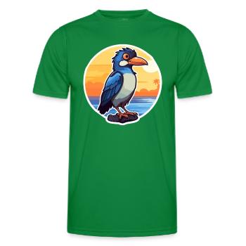 Jay Lustige Karikatur Kawaii Beach Illustration - Männer Funktions-T-Shirt - Kelly Green - Vorne - AI Model Male 178 dark (178cm)