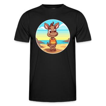 Bongo Aquarell Cartoon Kawaii Clipart Tier - Männer Funktions-T-Shirt - Schwarz - Vorne - AI Model Male 178 dark (178cm)