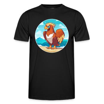 Griffin Watercolor Cartoon Kawaii Clipart Animal - Men's Functional T-Shirt - black - Front - AI Model Male 178 dark (178cm)