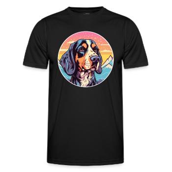 Amerikanischer Leopardenhund Hunderasse Cartoon Kawaii Wa - Männer Funktions-T-Shirt - Schwarz - Vorne - AI Model Male 178 dark (178cm)
