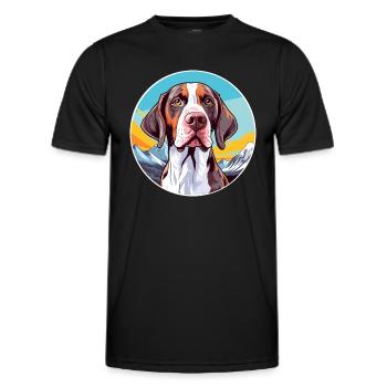 Ariege Pointer Hund Rasse Cartoon Kawaii Aquarell - Männer Funktions-T-Shirt - Schwarz - Vorne - AI Model Male 178 dark (178cm)