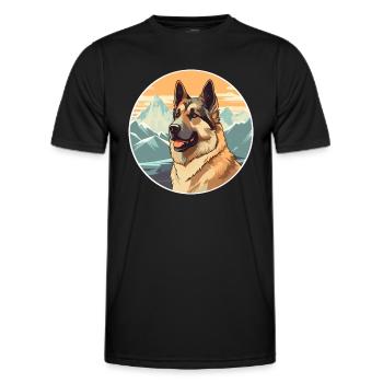 Race de chien de berger d’Europe de l’Est Cartoon Kawaii Wa - T-shirt sport Homme - noir - Devant - AI Model Male 178 dark (178cm)