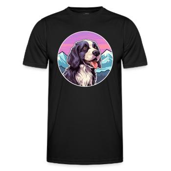 Portuguese Watchdog Dog Breed Cartoon Kawaii Water - Men's Functional T-Shirt - black - Front - AI Model Male 178 dark (178cm)