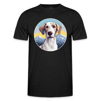 Sloughi Hunderasse Cartoon Kawaii Aquarell - Männer Funktions-T-Shirt - Schwarz - Vorne - AI Model Male 178 dark (178cm)