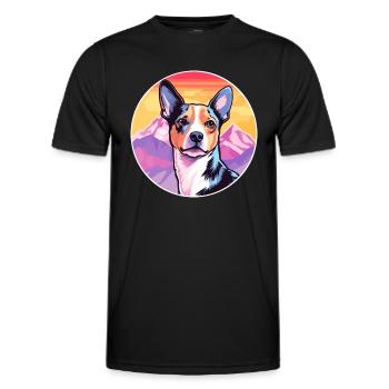 Teddy Roosevelt Terrier Hunderasse Cartoon Kawaii W - Männer Funktions-T-Shirt - Schwarz - Vorne - AI Model Male 178 dark (178cm)