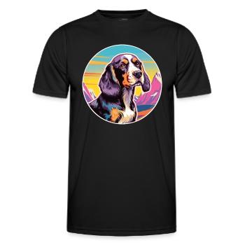 Ariege Pointer Hund Rasse Cartoon Kawaii Aquarell - Männer Funktions-T-Shirt - Schwarz - Vorne - AI Model Male 178 dark (178cm)