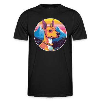 Cirneco Dell Ätna Hunderasse Cartoon Kawaii Waterco - Männer Funktions-T-Shirt - Schwarz - Vorne - AI Model Male 178 dark (178cm)