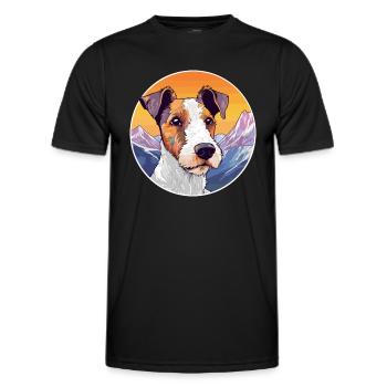 Foxterrier Glatte Hunderasse Cartoon Kawaii Waterc - Männer Funktions-T-Shirt - Schwarz - Vorne - AI Model Male 178 dark (178cm)