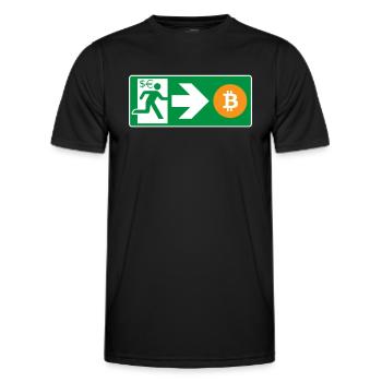 Notausgang Bitcoin Bitcoiner - Männer Funktions-T-Shirt - Schwarz - Vorne - AI Model Male 178 dark (178cm)