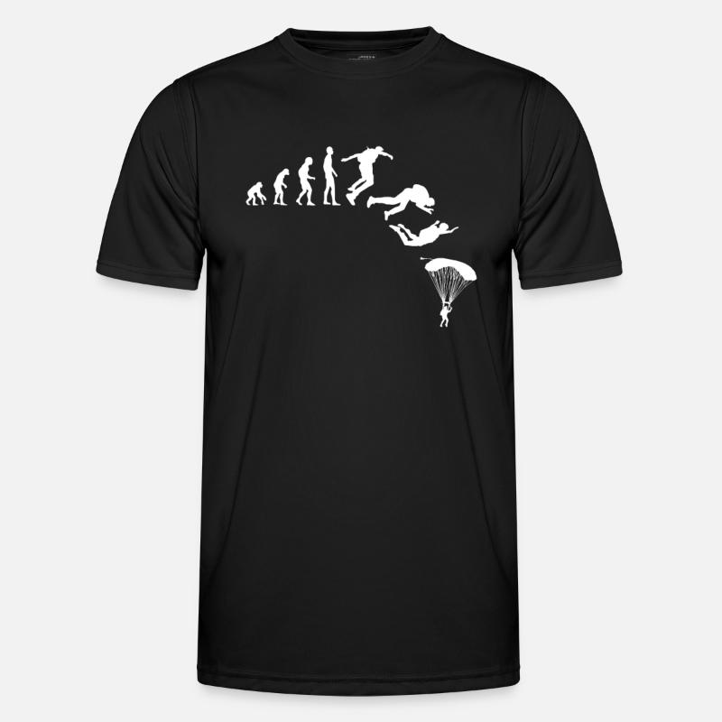 Fallschirm Evolution Gleitsprung Skydiving - Männer Funktions-T-Shirt - Schwarz