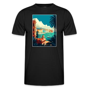 Syrakus Italien Vintage Reiseposter WPA Souvenir - Männer Funktions-T-Shirt - Schwarz - Vorne - AI Model Male 178 dark (178cm)