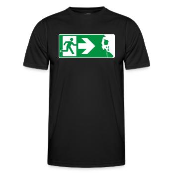 Notausgang Klettern Kletterer - Männer Funktions-T-Shirt - Schwarz - Vorne - AI Model Male 178 dark (178cm)
