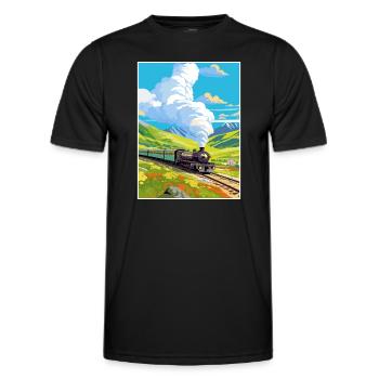 Orient Express Europa Deko Vintage Reiseposter - Männer Funktions-T-Shirt - Schwarz - Vorne - AI Model Male 178 dark (178cm)