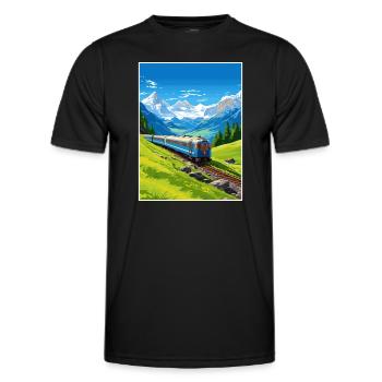 Orient Express Europa Deko Vintage Reiseposter - Männer Funktions-T-Shirt - Schwarz - Vorne - AI Model Male 178 dark (178cm)