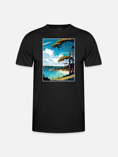 Brownsea Island England Vintage Travel Poster WPA - Men's Functional T-Shirt - black