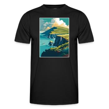 Péninsule de Dingle Irlande Vintage voyage affiche WPA - T-shirt sport Homme - noir - Devant - AI Model Male 178 dark (178cm)