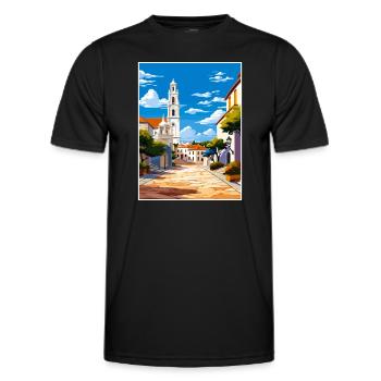 Fatima Portugal Vintage Reiseposter WPA Souvenir - Männer Funktions-T-Shirt - Schwarz - Vorne - AI Model Male 178 dark (178cm)