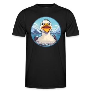 Canard Aquarelle Dessin Animé Kawaii Animal De Compagnie Coloré - T-shirt sport Homme - noir - Devant - AI Model Male 178 dark (178cm)