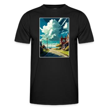 New Romney England Kent Vintage Reiseposter WPA - Männer Funktions-T-Shirt - Schwarz - Vorne - AI Model Male 178 dark (178cm)