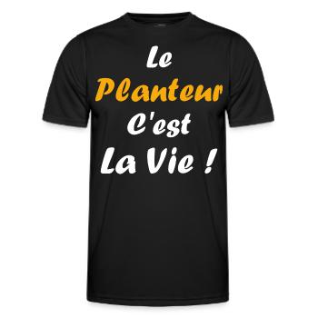 Humour punch planteur - T-shirt sport Homme - noir - Devant - AI Model Male 178 dark (178cm)