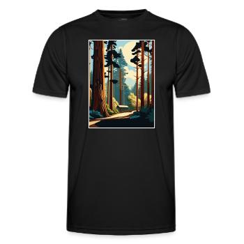 Muir Woods National Monument Californie Souvenir - T-shirt sport Homme - noir - Devant - AI Model Male 178 dark (178cm)