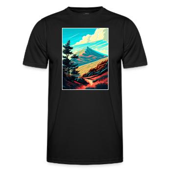 Mount Tamalpais Kalifornien Vintage Reiseposter - Männer Funktions-T-Shirt - Schwarz - Vorne - AI Model Male 178 dark (178cm)