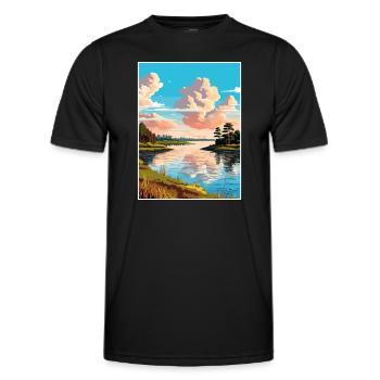 Toledo Bend Reservoir Texas Vintage Reiseposter - Männer Funktions-T-Shirt - Schwarz - Vorne - AI Model Male 178 dark (178cm)