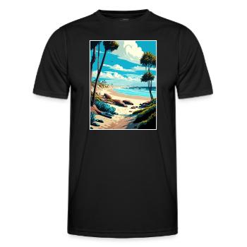 Salt Creek Beach California Vintage Travel Poster - Men's Functional T-Shirt - black - Front - AI Model Male 178 dark (178cm)