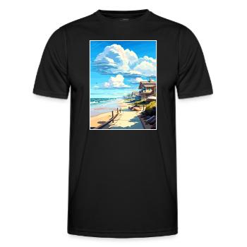 Salt Creek Beach California Vintage Travel Poster - Men's Functional T-Shirt - black - Front - AI Model Male 178 dark (178cm)